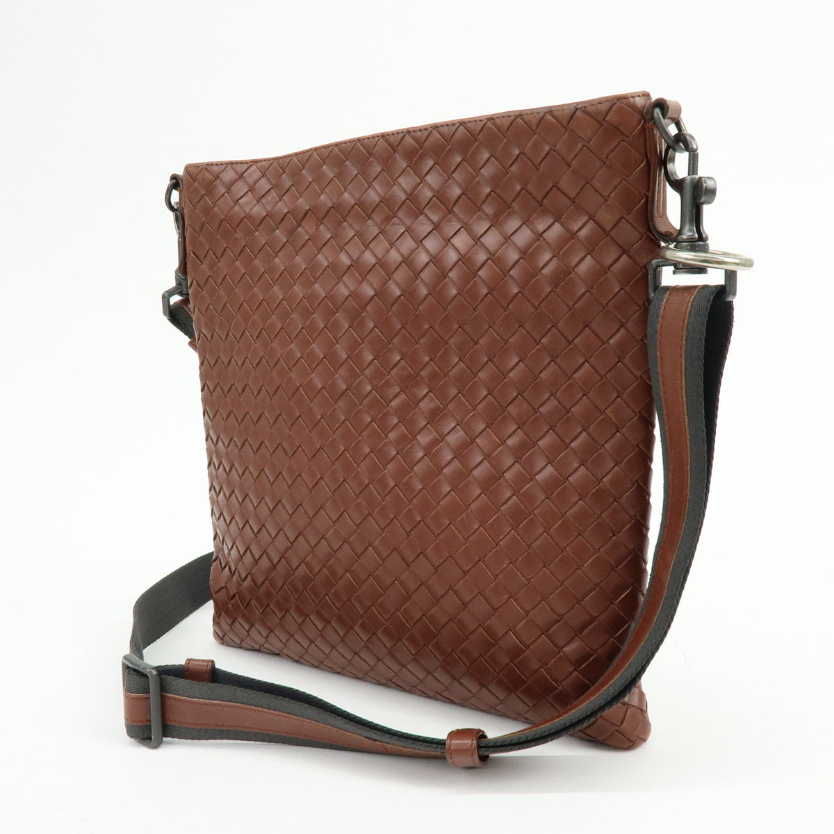 BOTTEGA VENETA Intrecciato Leather Shoulder Bag Crossbody Bag Brown