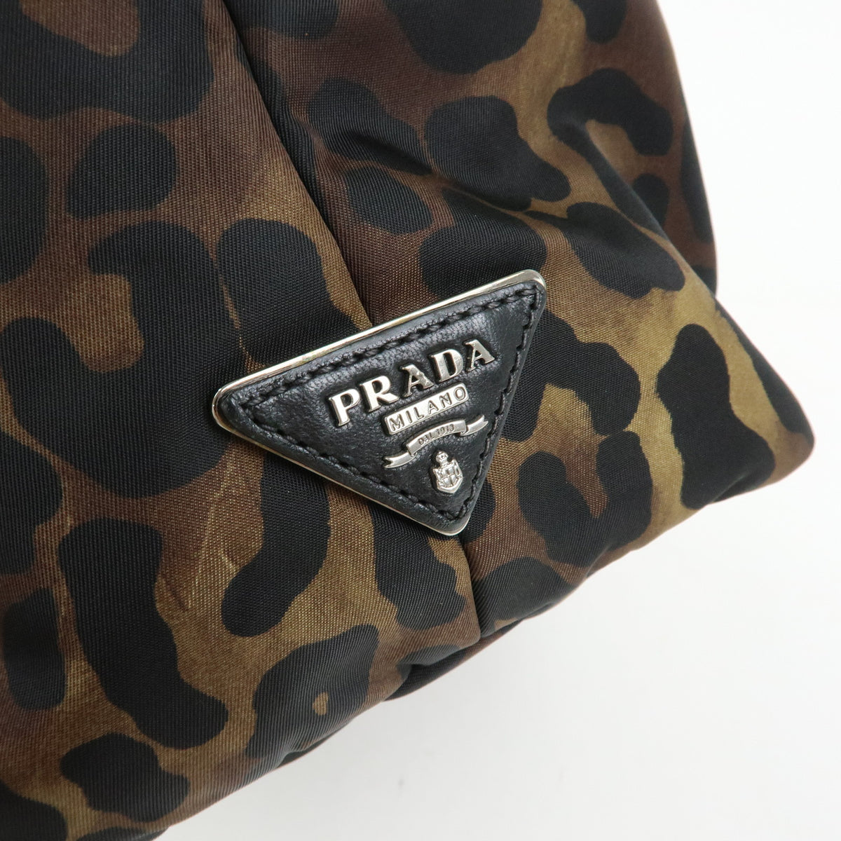 PRADA Triangle Logo Nylon Leather Reversible 2Way Hand Bag Black BN1959