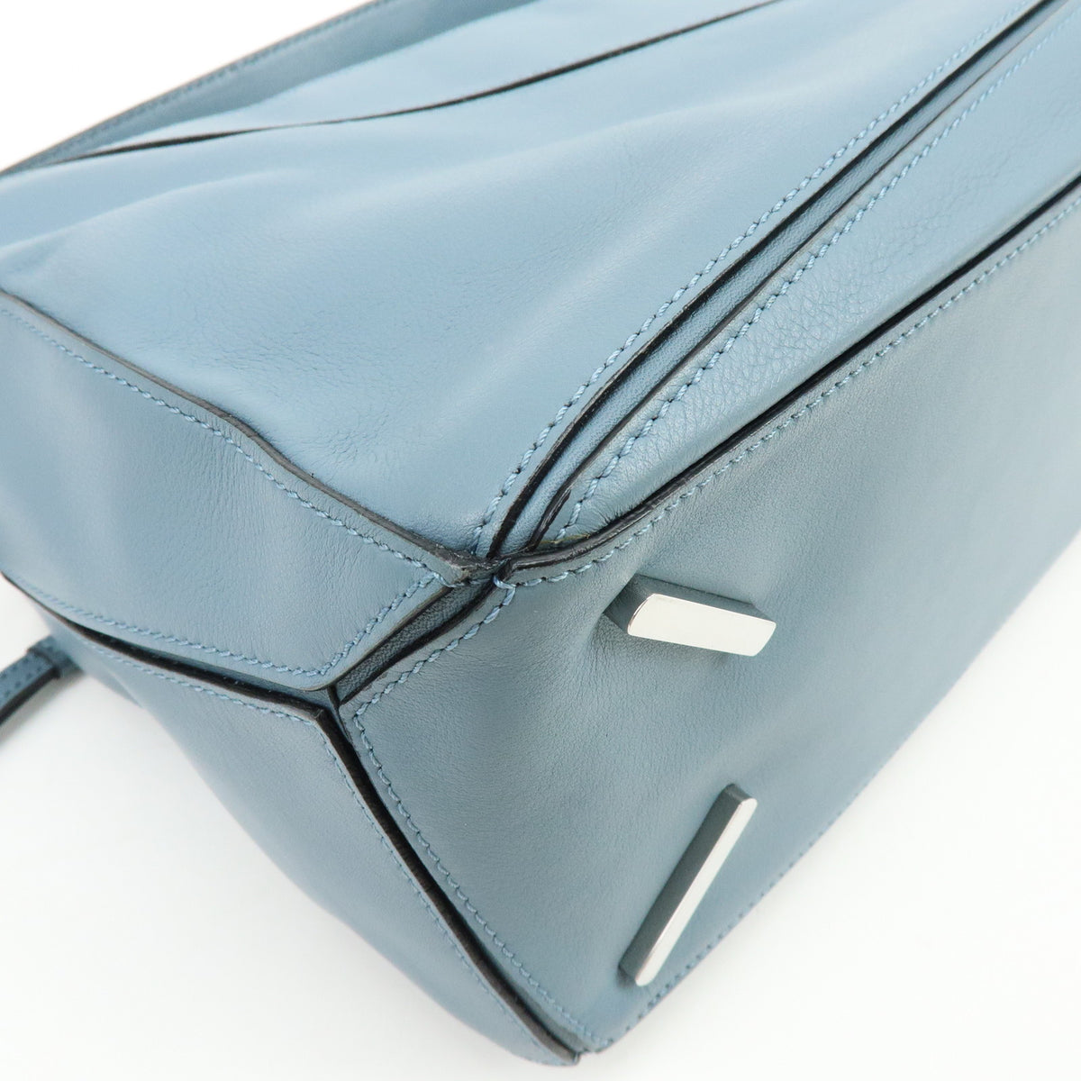 LOEWE Anagram Puzzle Leather 2Way Bag Hand Bag Shoulder Bag Light Blue