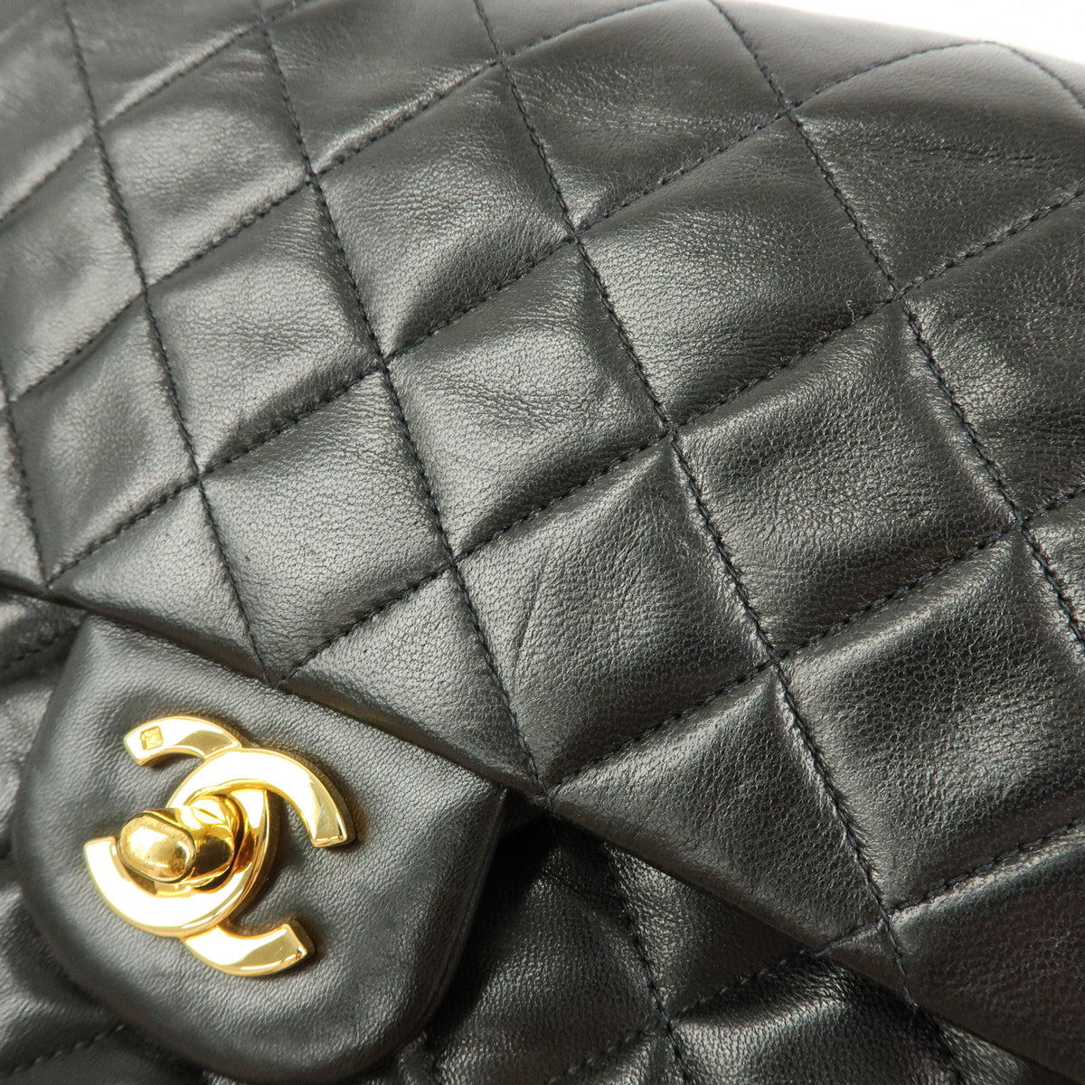 CHANEL Matelasse 25 Lamb Skin Double Flap Chain Shoulder Bag A01112
