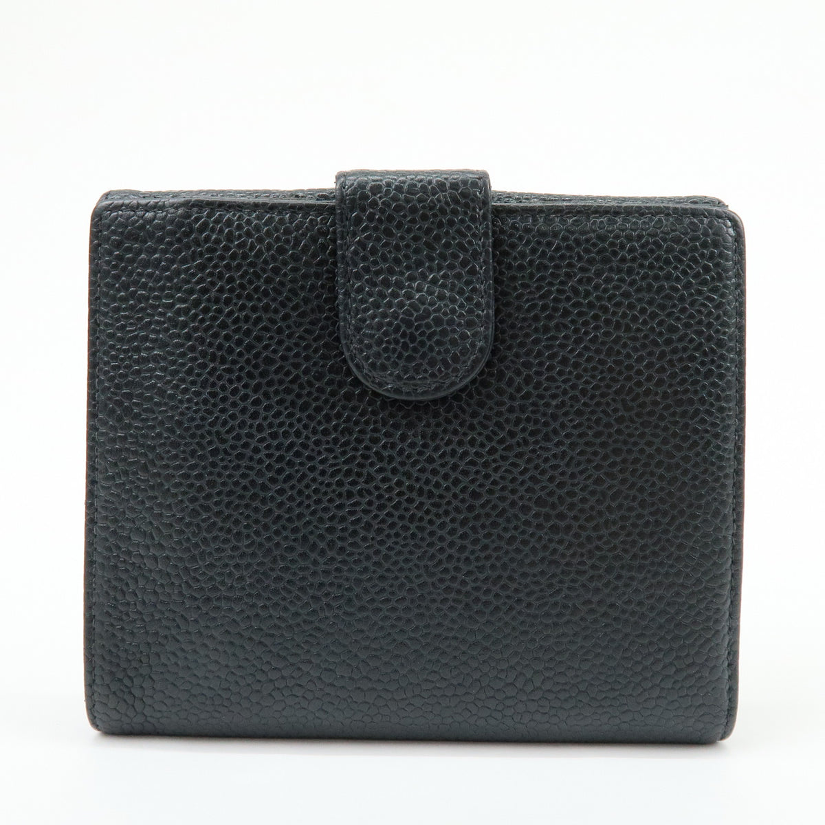 CHANEL COCO Mark Caviarskin Compact Wallet Black A13496