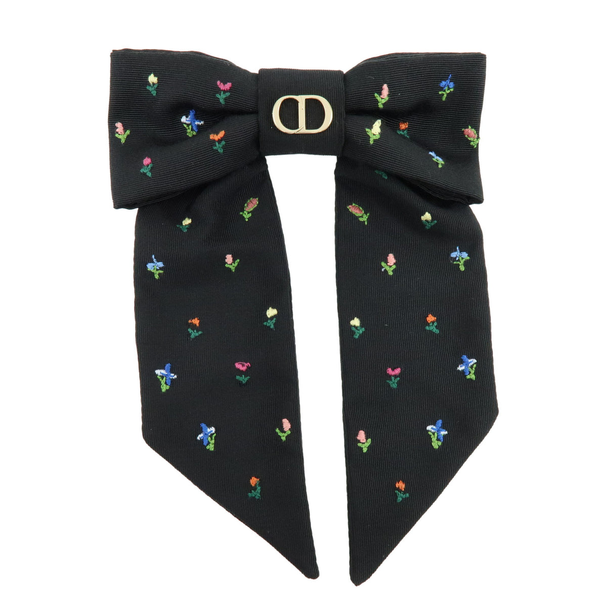 Christian Dior Rayon Twist Revolution Flower Barrette Black