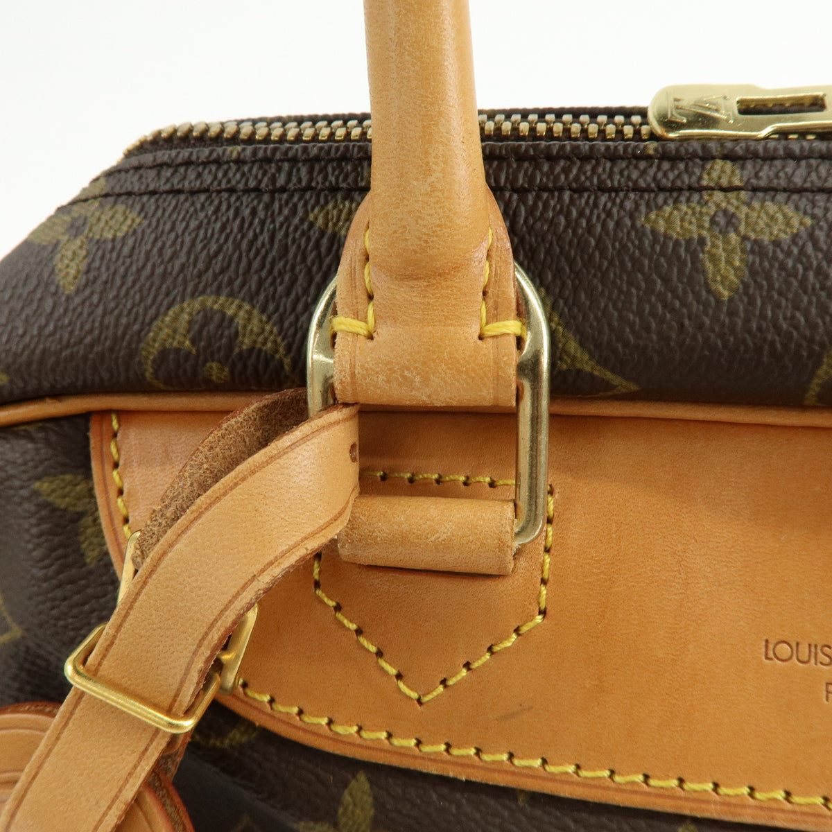Louis Vuitton Monogram Deauville Canvas Hand Bag Brown M47270