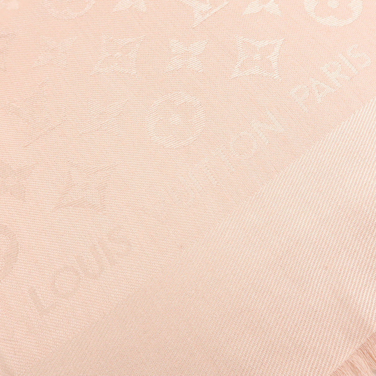Louis Vuitton Monogram Silk Wool Shawl Scarf Rose Pink M72046