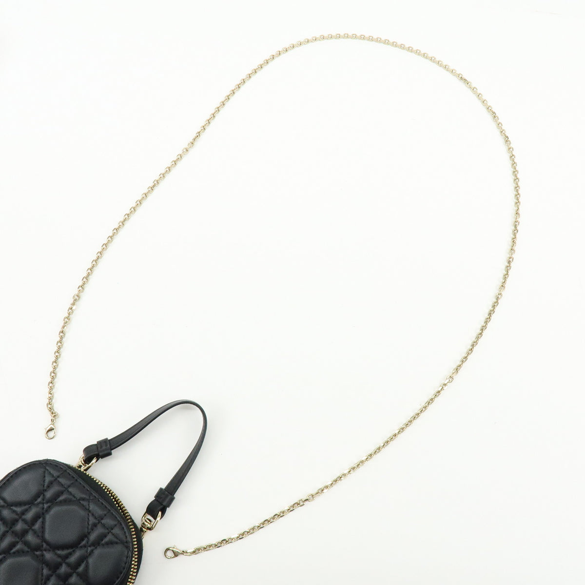 Christian Dior Cannage Lamb Skin Phone Holder Phone Case Black