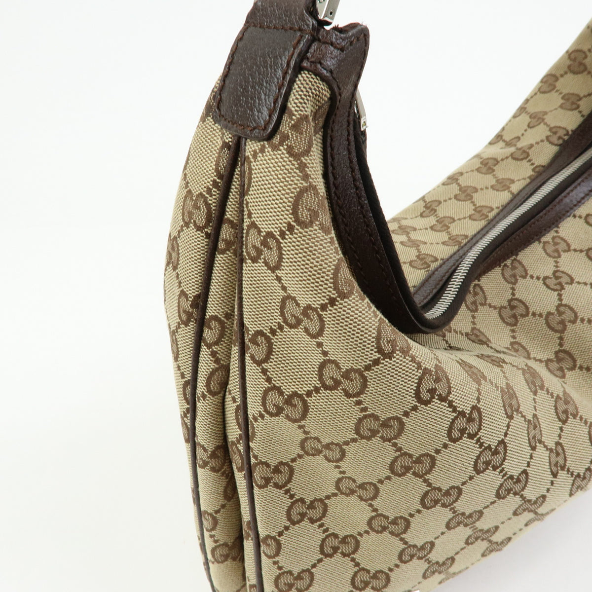 GUCCI Sherry GG Canvas Leather Shoulder Bag Hand Bag Beige Brown 146243
