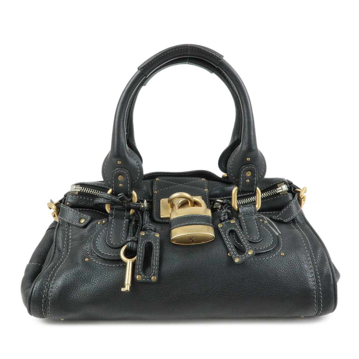 Chloe Paddington Leather Shoulder Bag Hand Bag Black