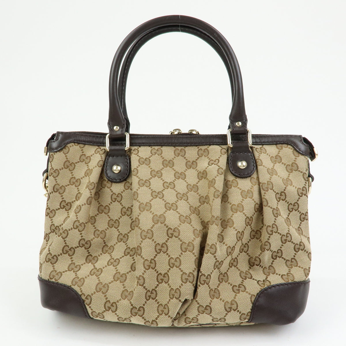 GUCCI Sukey Interlocking G GG Canvas Leather 2Way Shoulder Bag 247902