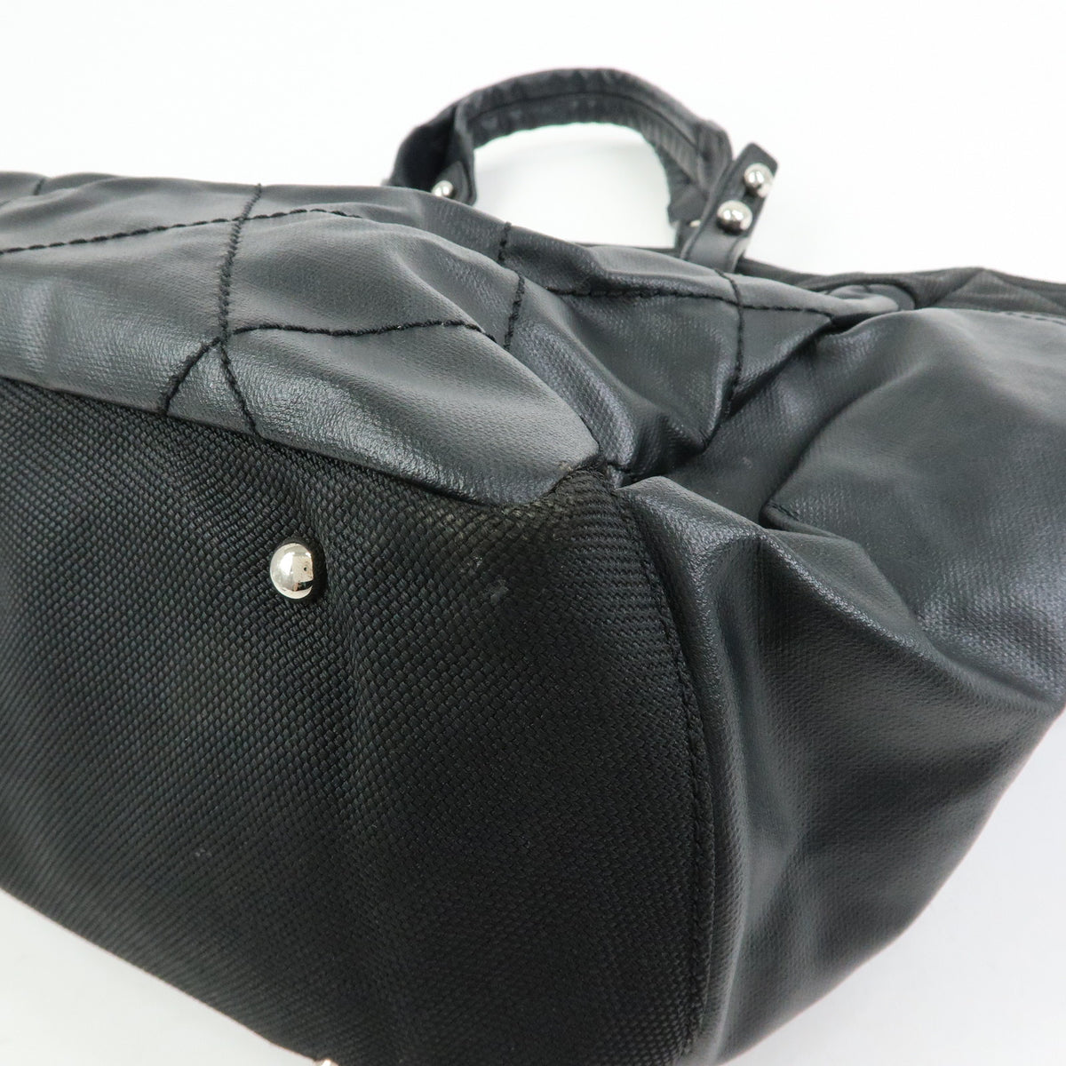 CHANEL Paris Biarritz GM PVC Leather Tote Bag Shoulder Bag Black