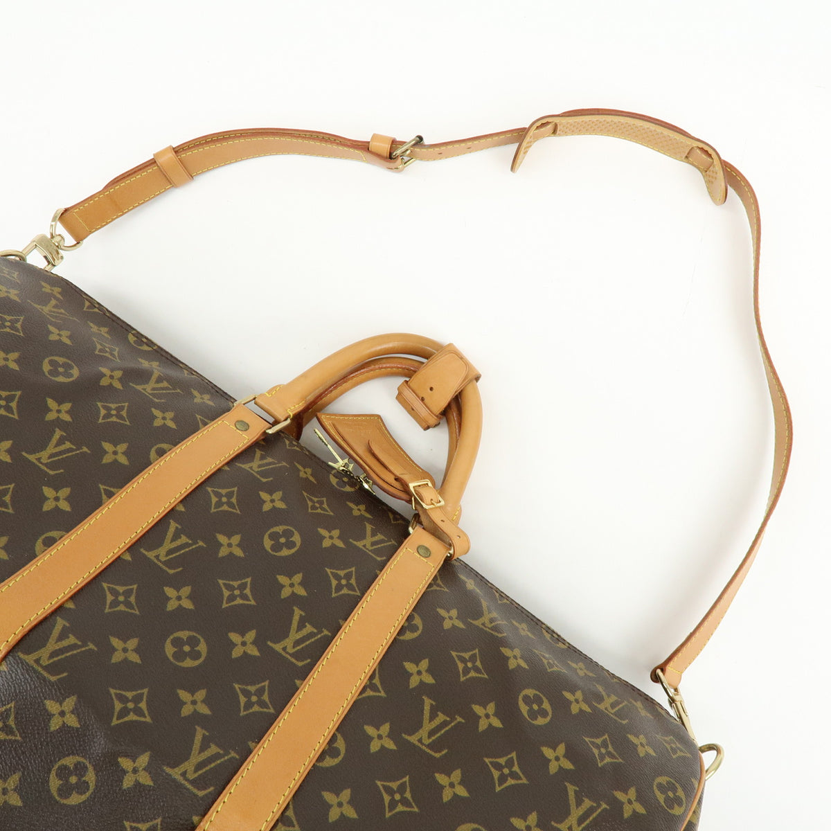 Louis Vuitton Monogram Keep All Bandouliere 50 Boston Bag Brown M41416