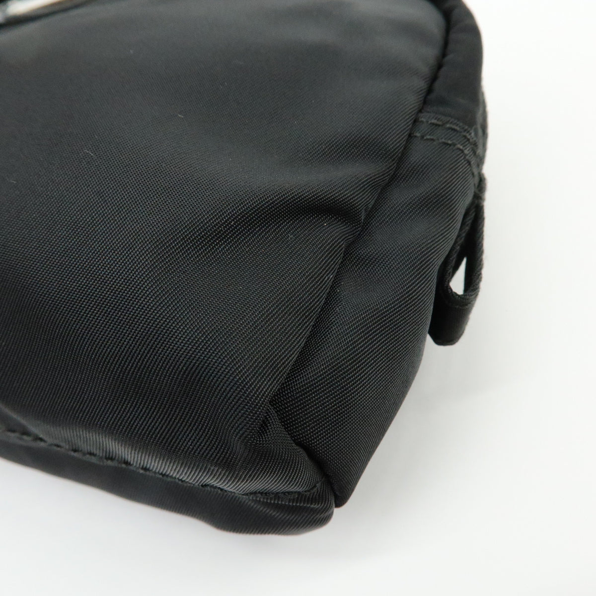 PRADA Triangle Logo Lot of 2 Nylon Pouch Cosmetic Case Black Khaki