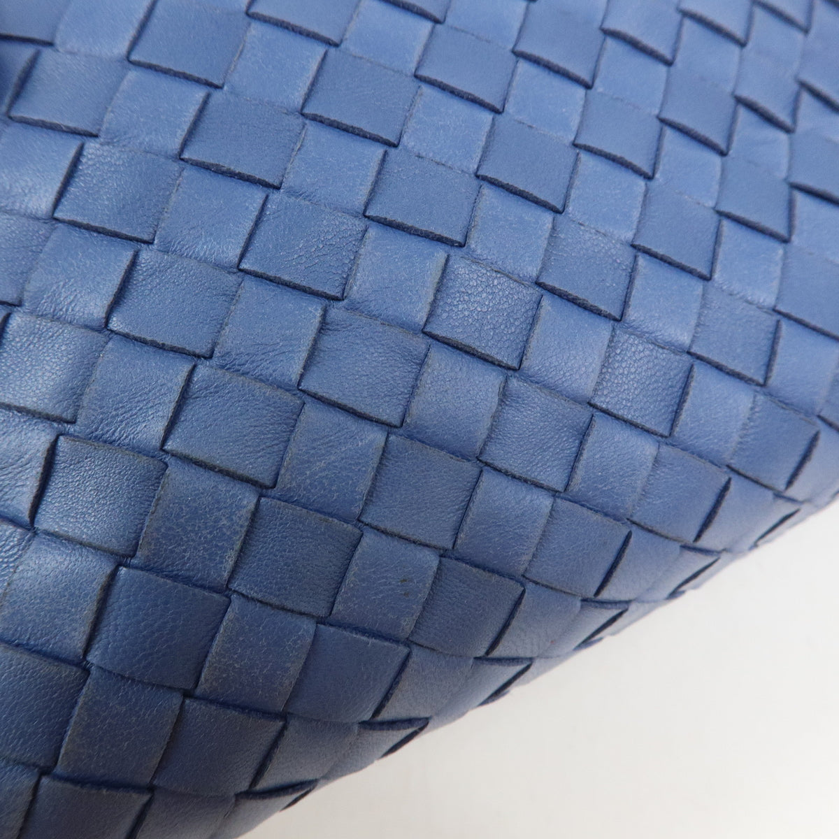 BOTTEGA VENETA Intrecciato Leather Tote Bag Hand Bag Blue V00A2