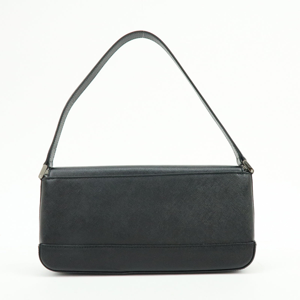 BURBERRY Logo Plate Leather Shoulder Bag Hand Bag Black