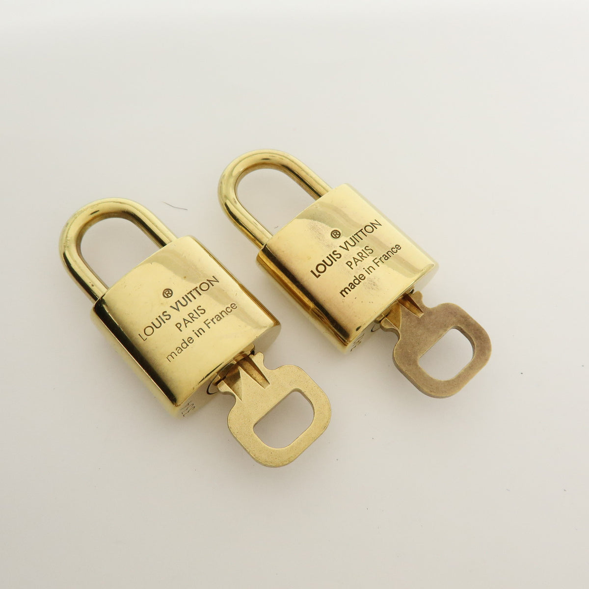Louis Vuitton Lot of 10 Metal Lock & Key Cadena Key Lock Gold