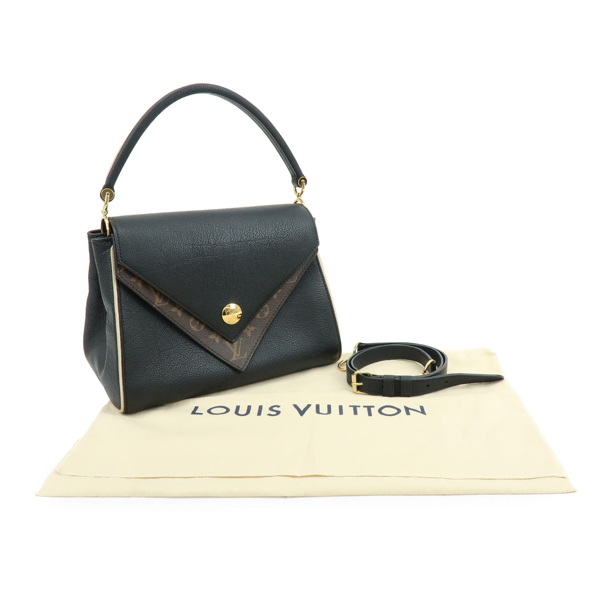 Louis Vuitton Monogram Double V 2Way Bag Shoulder Bag Noir Black M54439