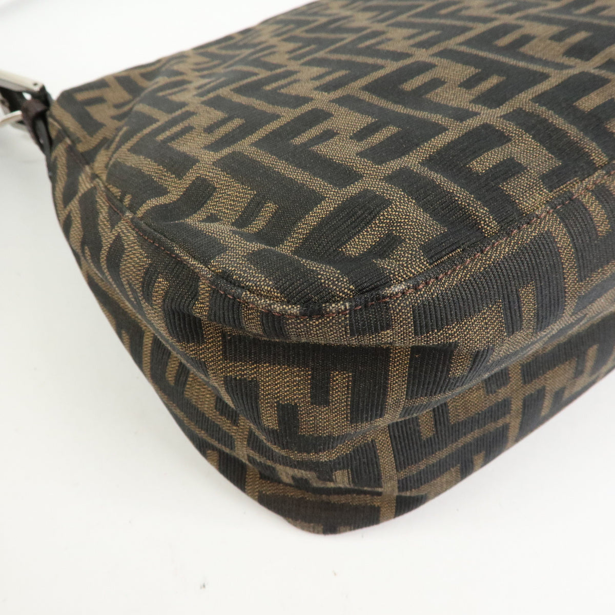 FENDI Zucca Mamma Baguette Canvas Leather Shoulder Bag Hand Bag 26325