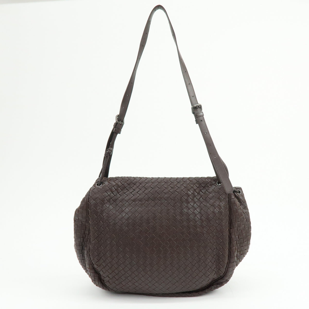 BOTTEGA VENETA Intrecciato Leather Shoulder Crossbody Bag Brown 245343