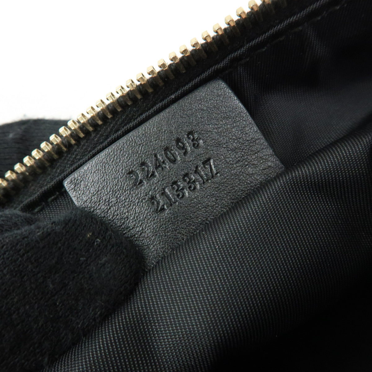 GUCCI Sherry GG Canvas Leather Accessory Pouch Hand Bag Black 224093