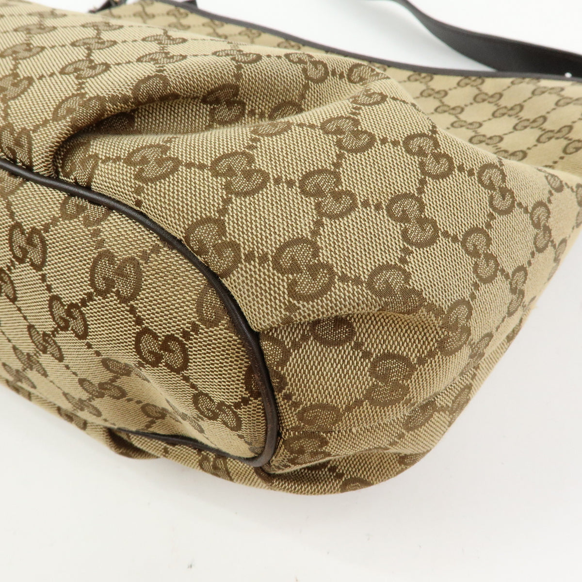 GUCCI Canvas Leather Shoulder Bag Crossbody Bag Beige Brown 388930
