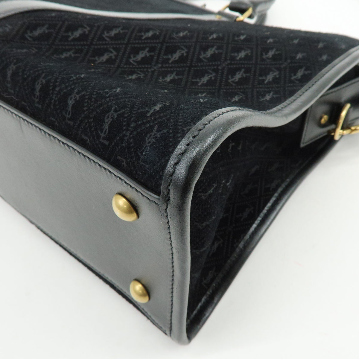 SAINT LAURENT PARIS LE MONOGRAMME Suede Leather 2Way Bag Black 578336