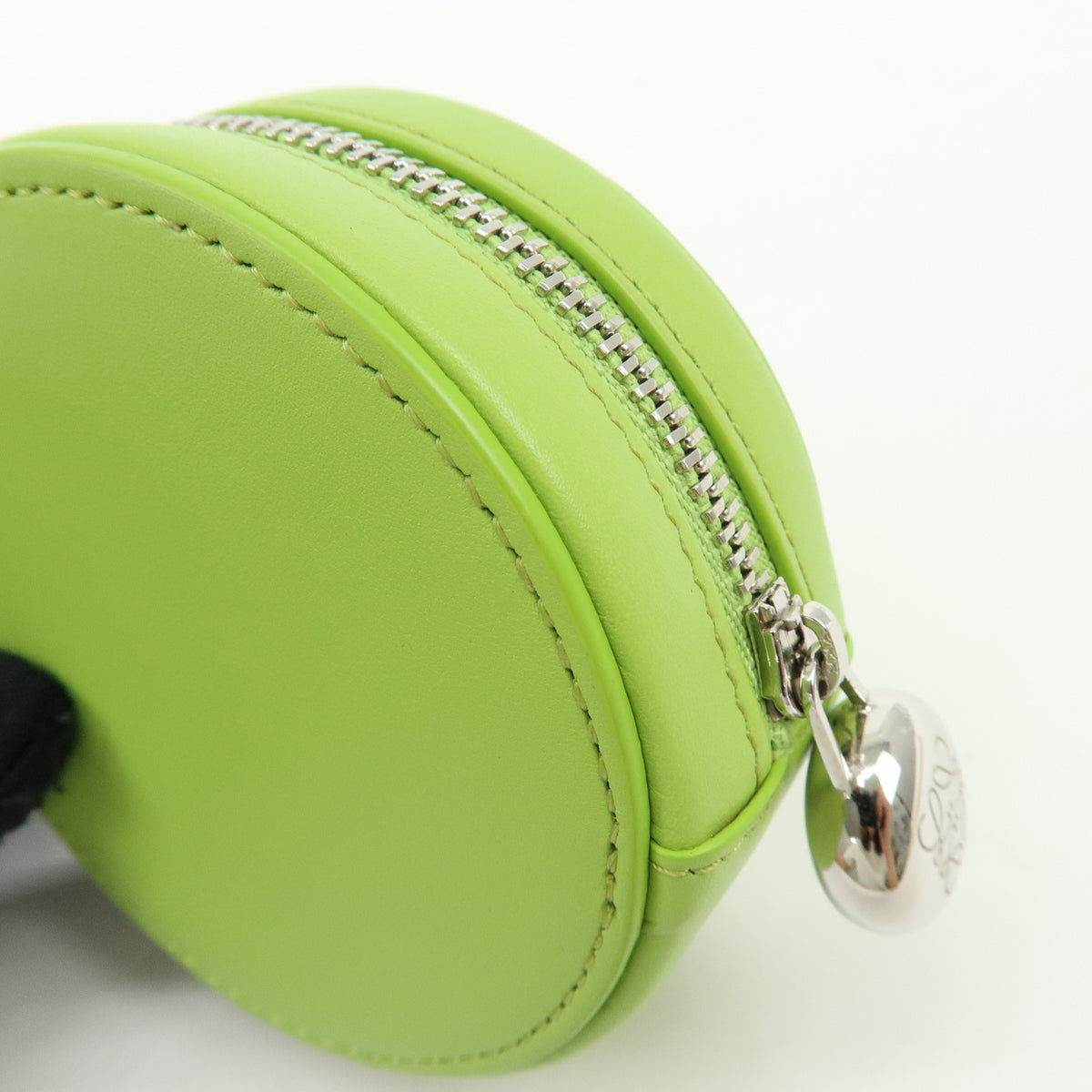 LOEWE Calf Leather Pebble Cookie Key Holder Pouch Coin Case Green