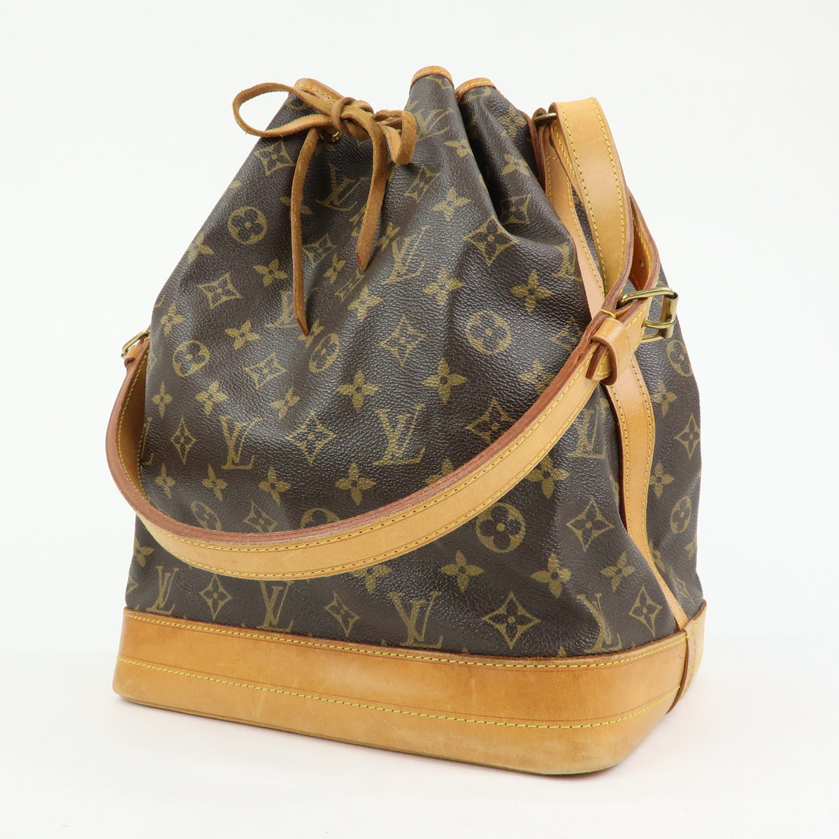 Louis Vuitton Monogram Noe Canvas Leather Shoulder Bag Brown M42224