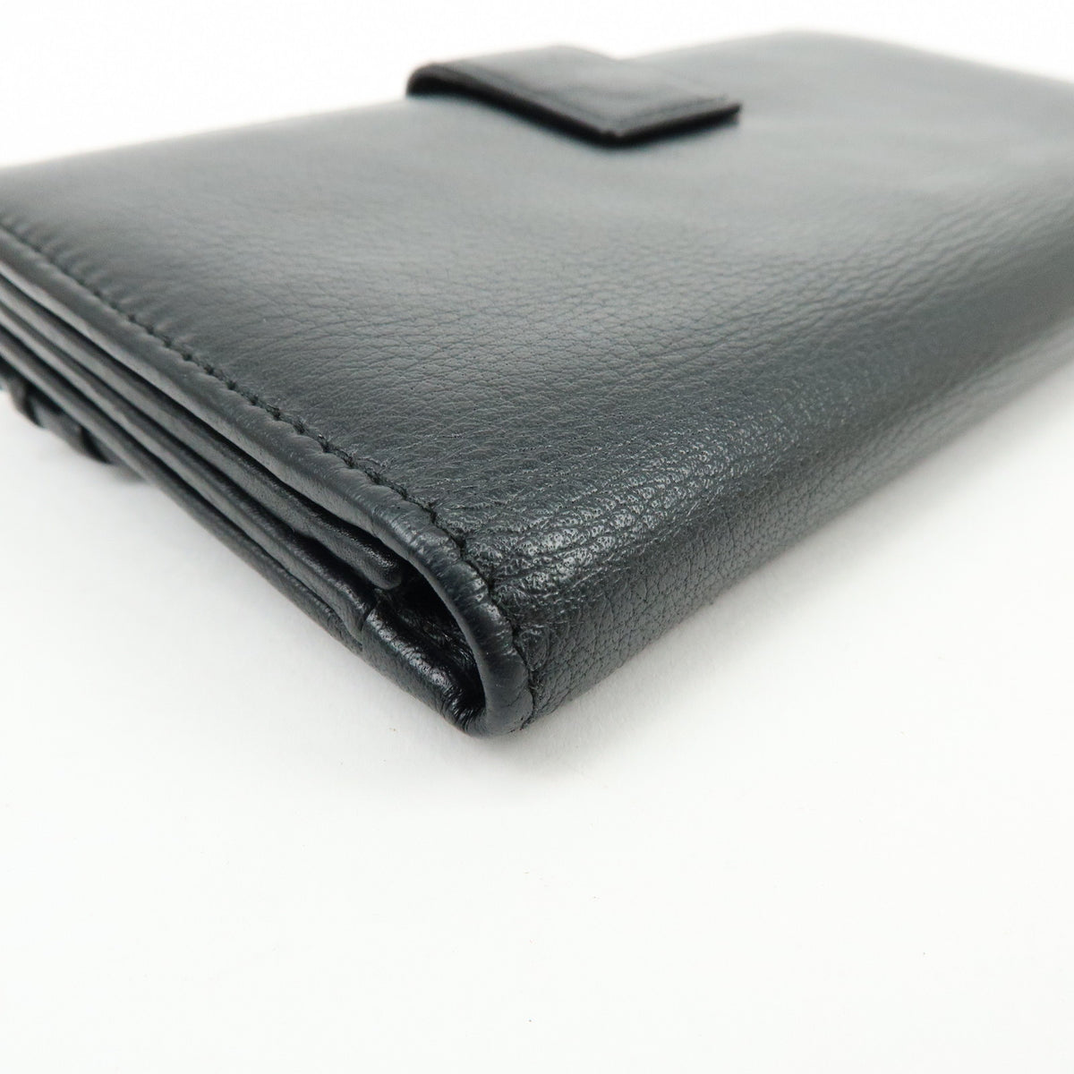 Christian Dior Heart Ethnic Line Leather Long Wallet Black