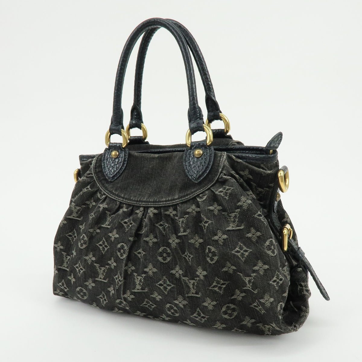 Louis Vuitton Monogram Denim Neo Cabby GM Hand Bag Noir M95352