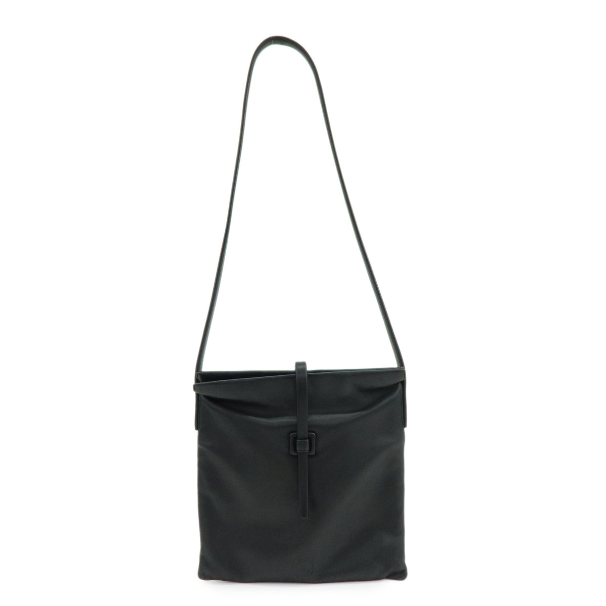LOEWE Anagram Nappa Leather Flat Shoulder Bag Crossbody Bag Black