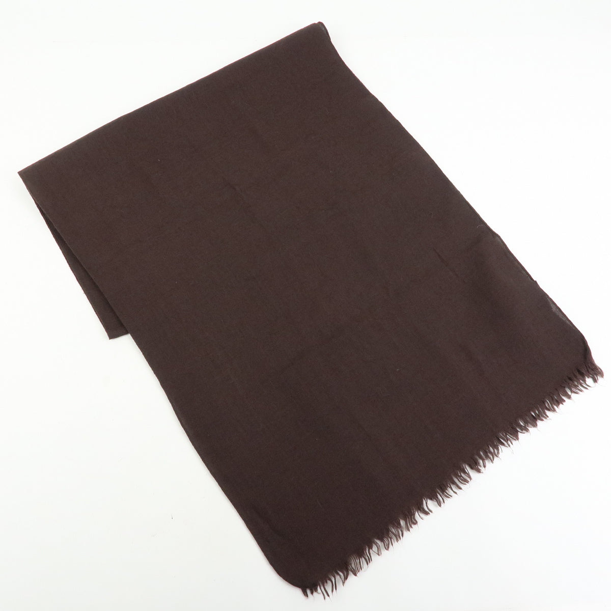 GUCCI GG Monogram Wool Silk Scarf Shawl Brown Black 542984
