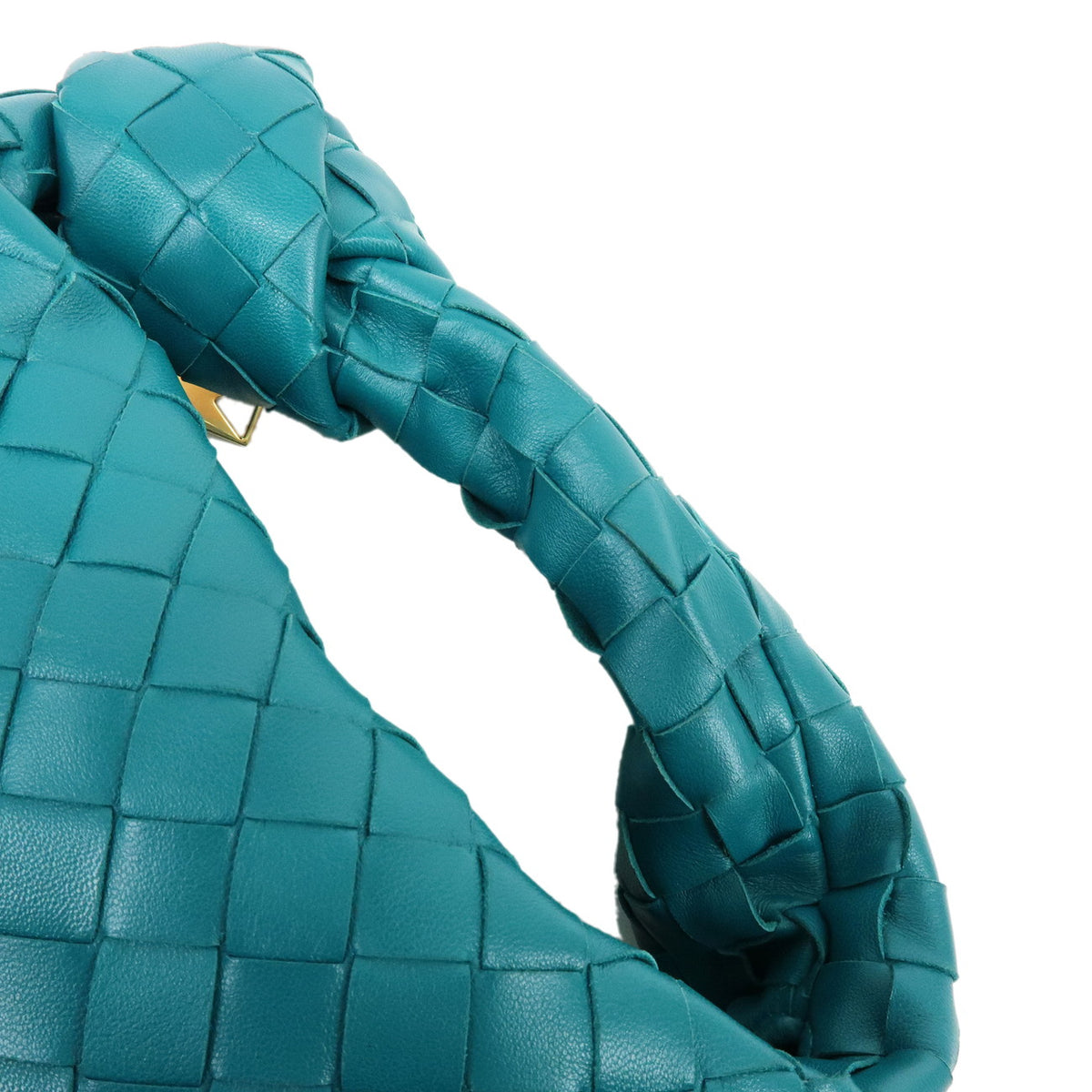 BOTTEGA VENETA Mini Jodie Intrecciato Leather Hand Bag Turquoise Blue
