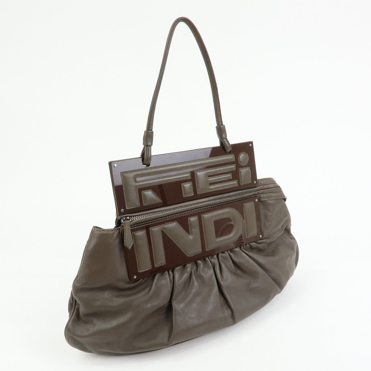 FENDI To You Leather Convertible 2Way Clutch Shoulder Bag 8BN179