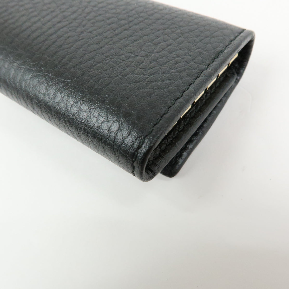 GUCCI Double G Leather 6 Ring Key Case Key Holder Black 456118
