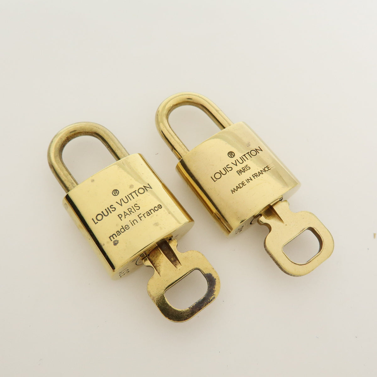 Louis Vuitton Lot of 10 Metal Lock & Key Cadena Key Lock Gold
