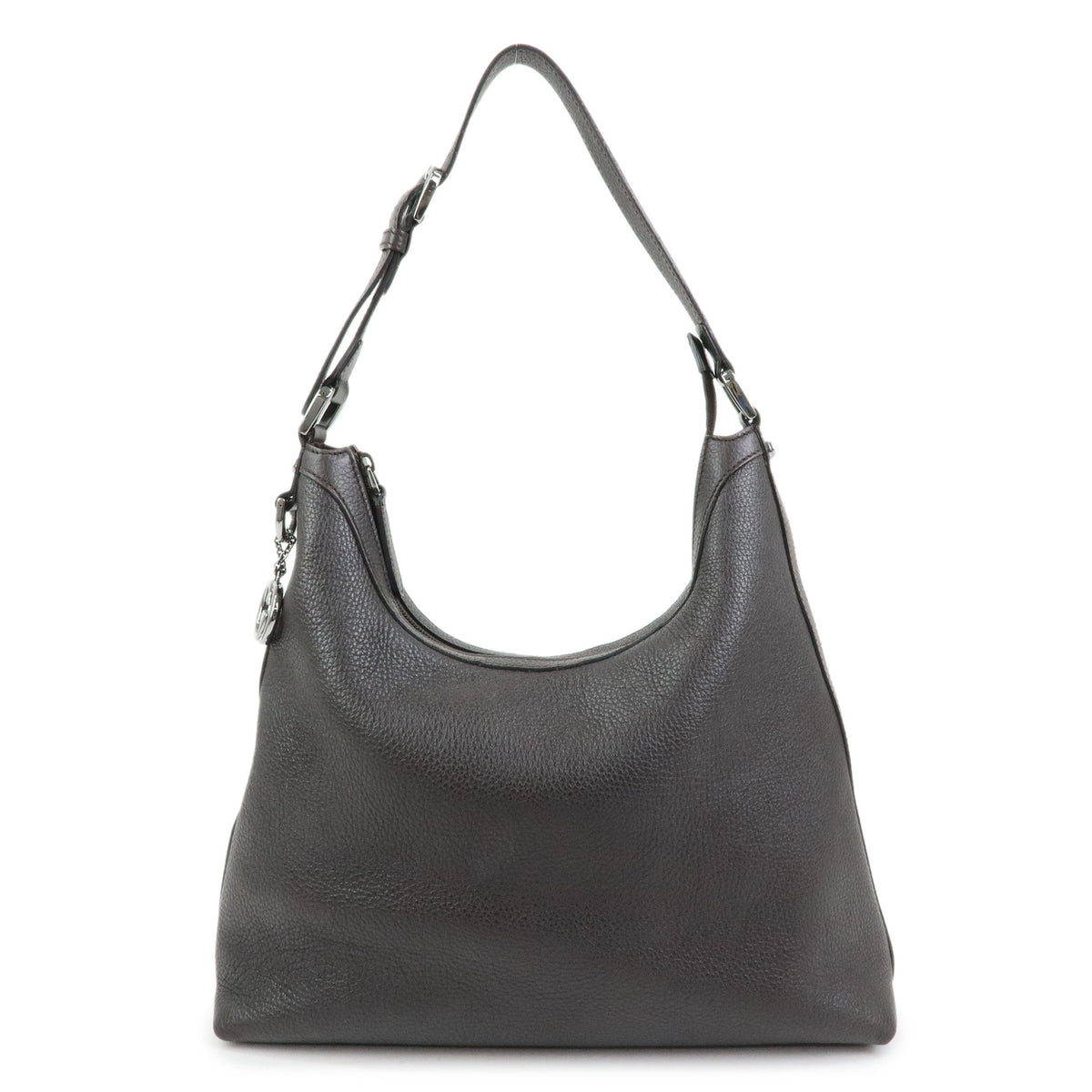 GUCCI Interlocking G Leather Shoulder Bag Hand Bag Dark Brown 339553