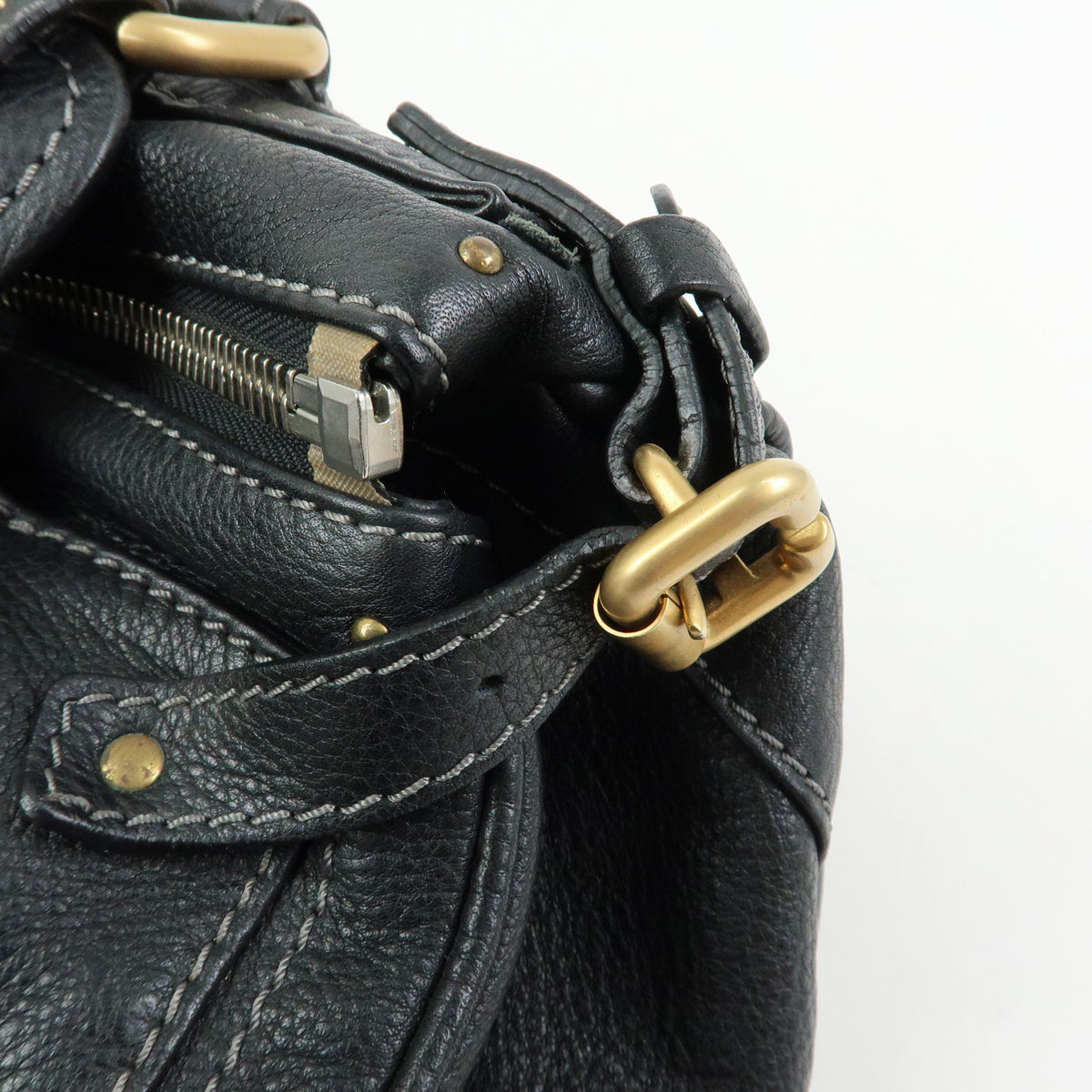Chloe Paddington Leather Shoulder Bag Hand Bag Black