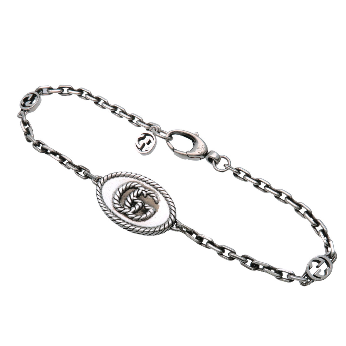 GUCCI Interlocking G Chain Bracelet #19 SV925 Silver 627749-J8400-0701