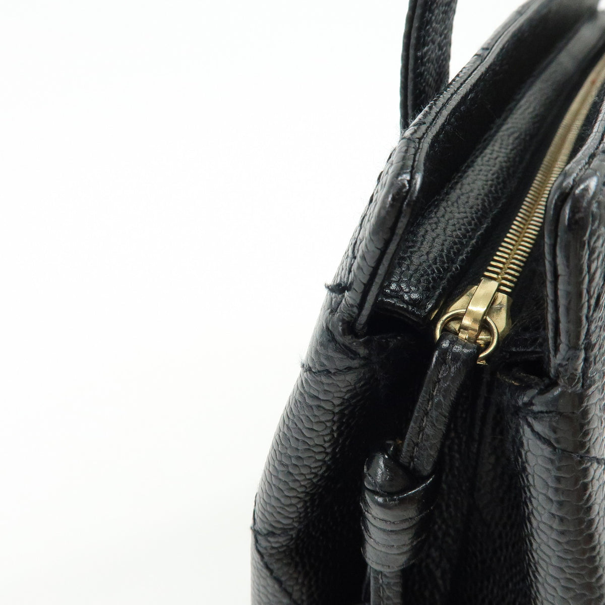 CHANEL Matelasse Caviarskin Shoulder Bag Tote Bag Black