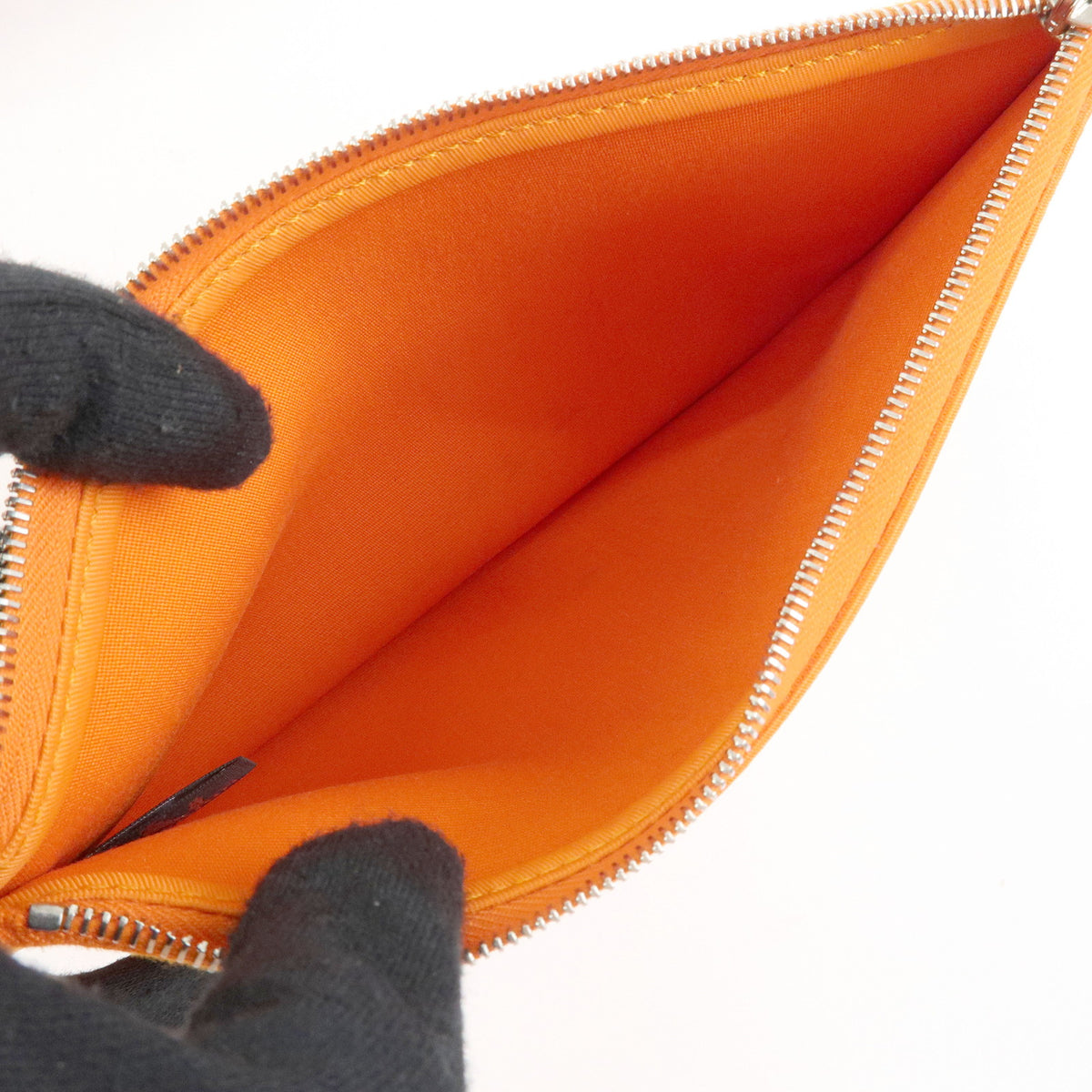 HERMES Herline Toile Officier Leather 2Way Hand Shoulder Bag □T Stamped