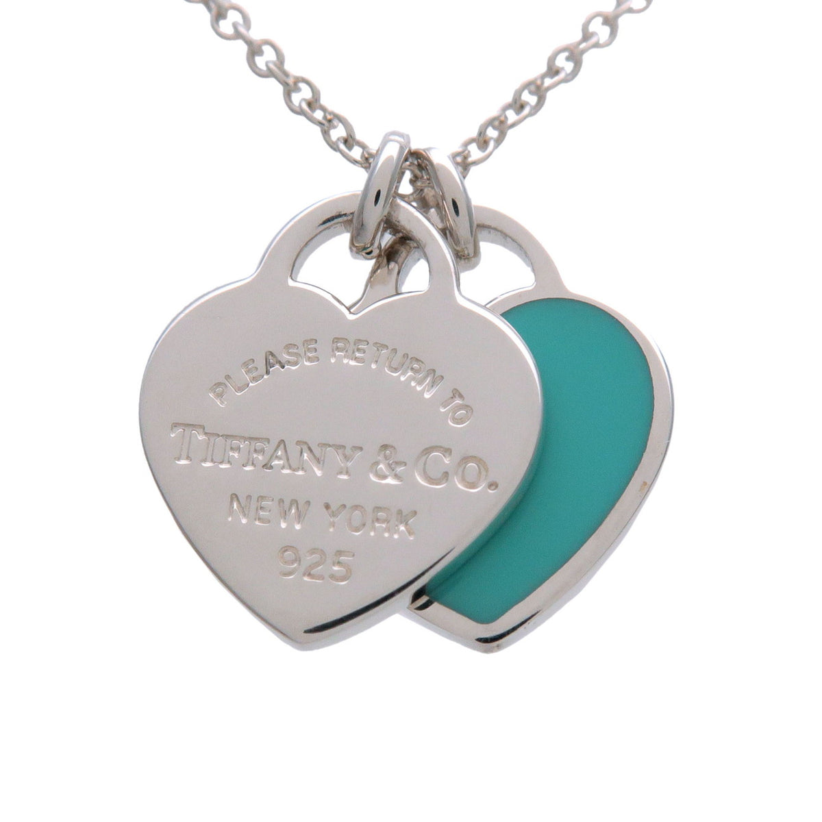 Tiffany & Co Return to Tiffany Mini Double Heart Tag Necklace SV925