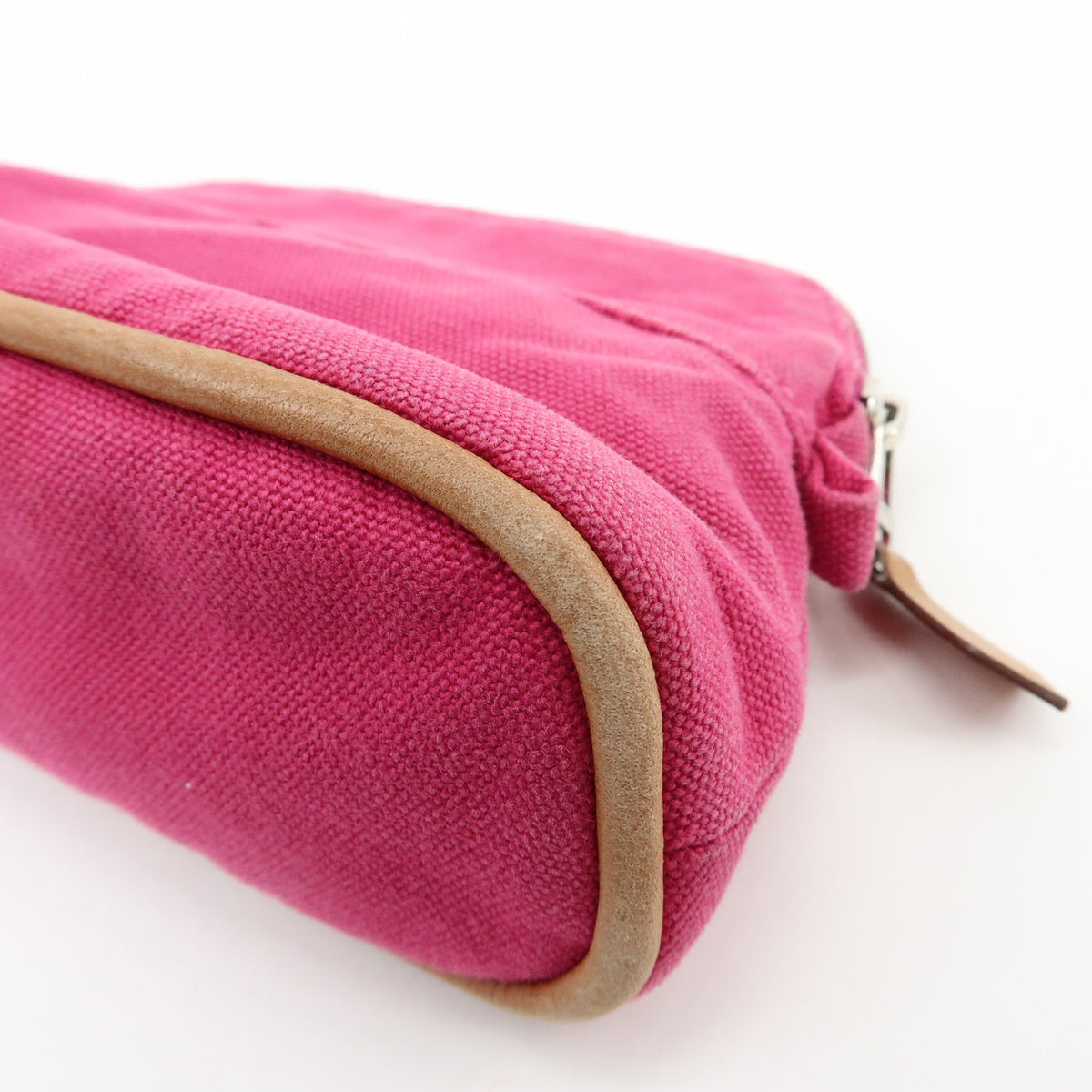 HERMES Bolide Pouch Mini Mini 16 Canvas Leather Cosmetic Pouch Pink