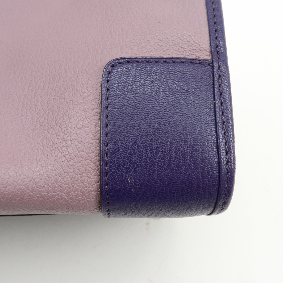 LOEWE Anagram Amazona 28 Leather Hand Bag Tote Bag Purple Pink