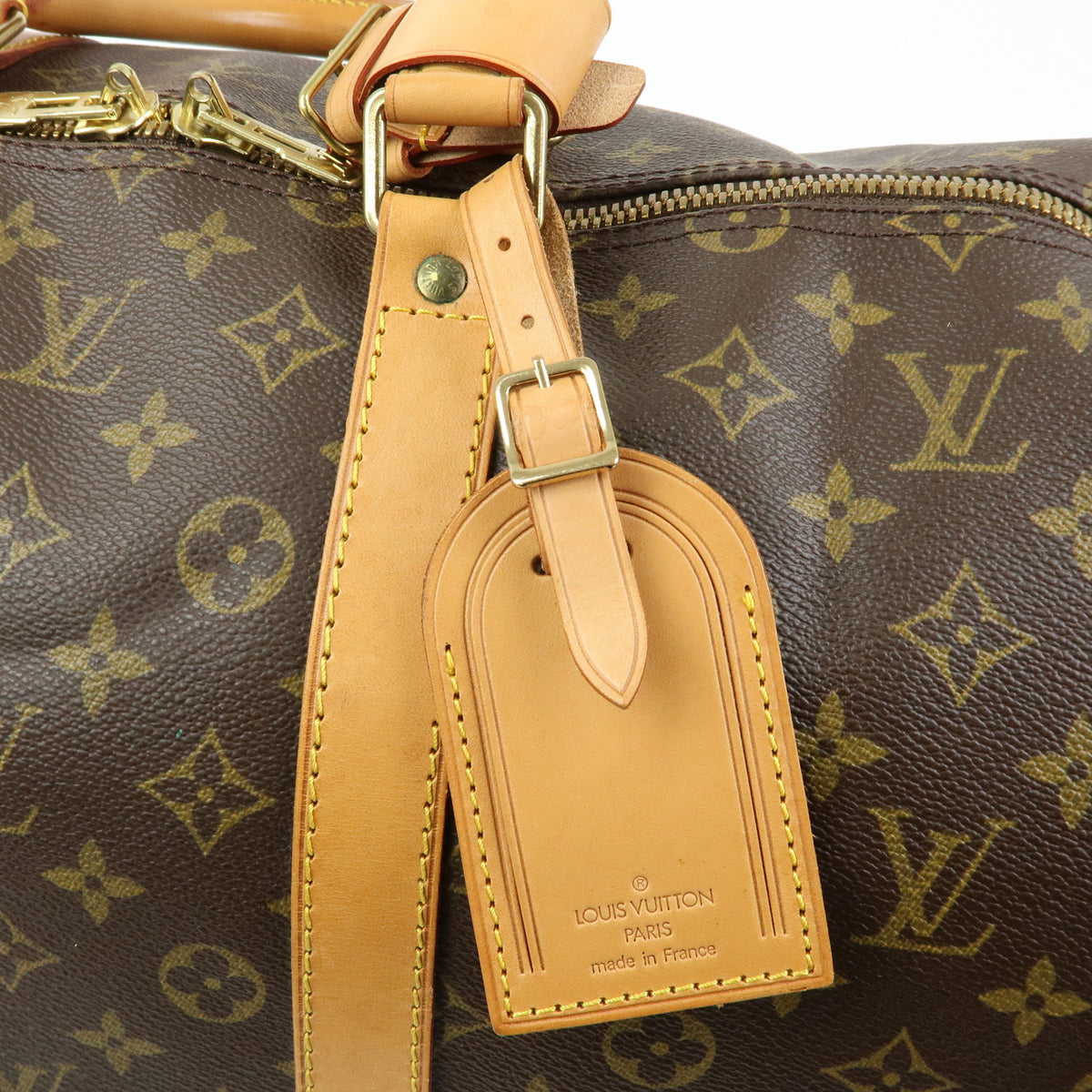 Louis Vuitton Monogram Keep All Bandouliere 55 Boston Bag Brown M41414