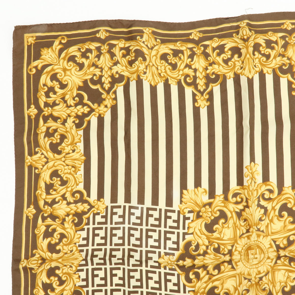 FENDI ETRO Lot of 2 Zucca Pequin Paisley Wool Silk Scarf Stawl