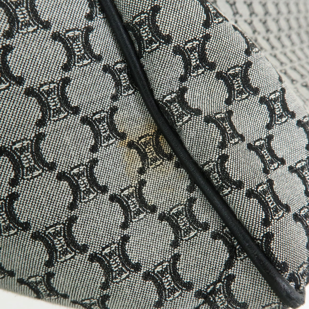 CELINE Macadam Boogie Bag Canvas Leather Hand Bag Black