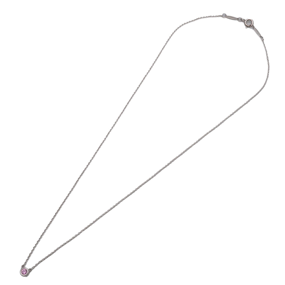 Tiffany ＆ Co Color By The Yard Necklace SV925 Pink Sapphire Silver