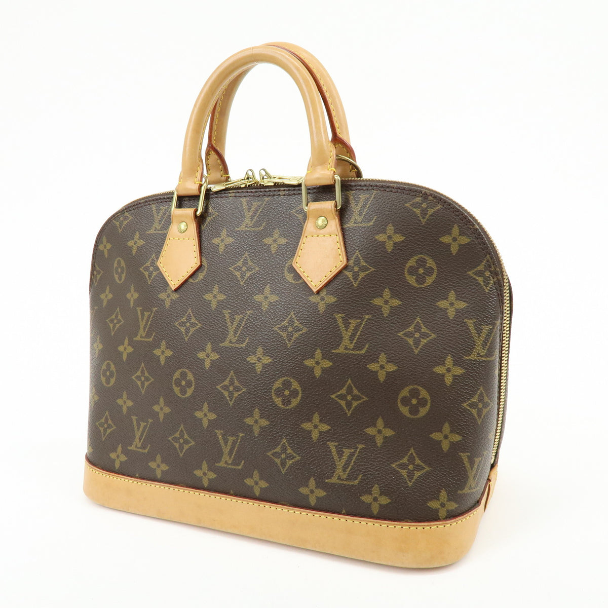 Louis Vuitton Monogram Alma PM Canvas Leather Hand Bag Brown M51130