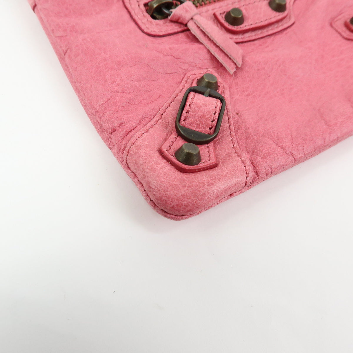 BALENCIAGA Classic Leather Mini Pouch Coin Purse Pink 130783