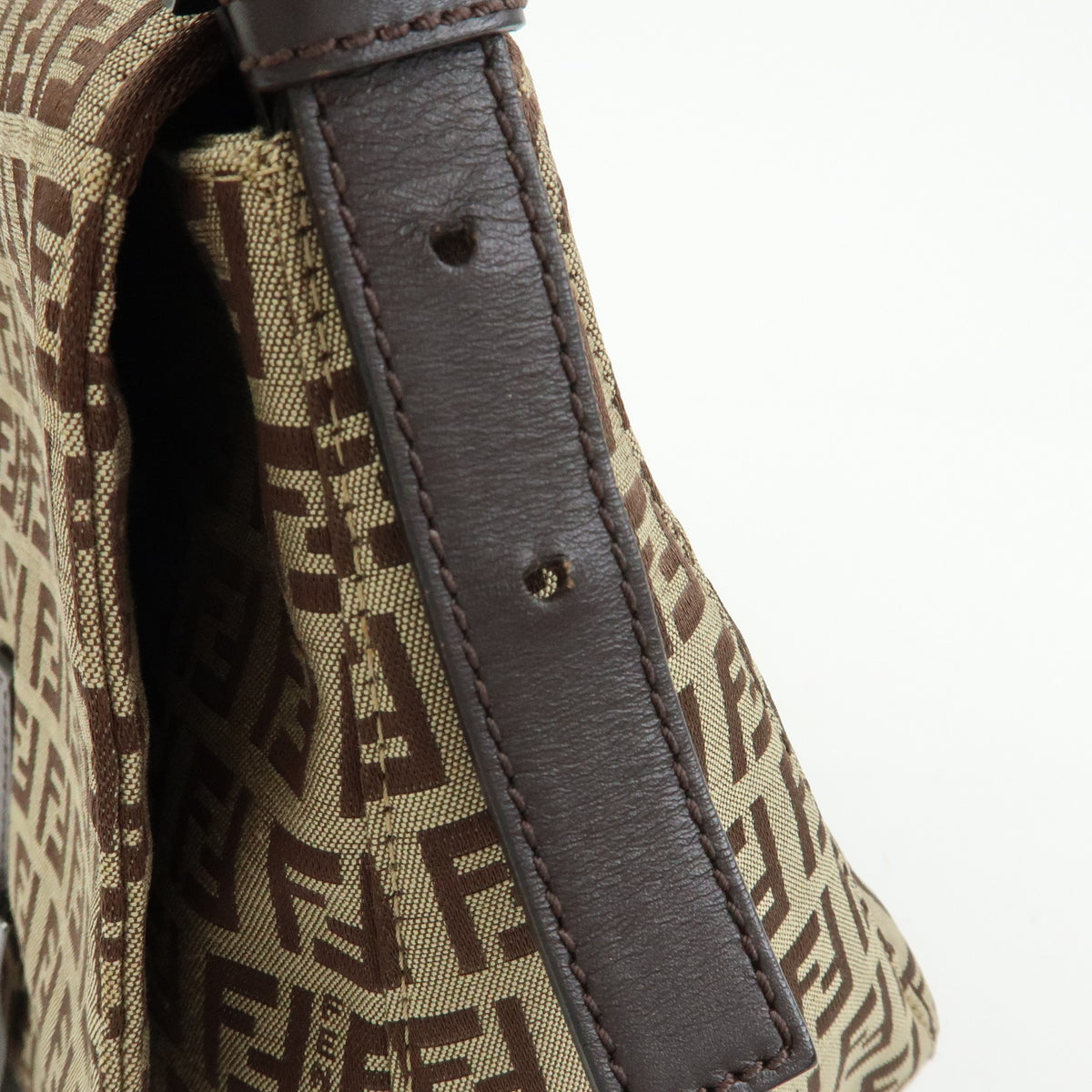 FENDI Mamma Baguette Zucchino Jaquard Leather Shoulder Bag 8BR001