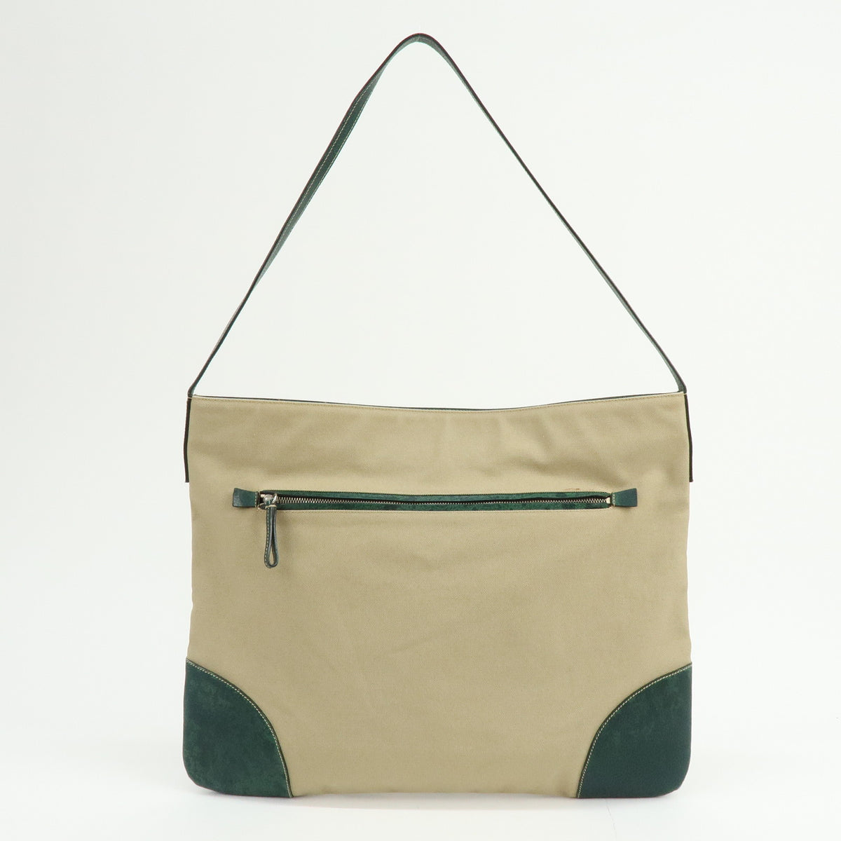 PRADA Triangle Logo Canvas Leather Shoulder Bag Crossbody Bag VS0032